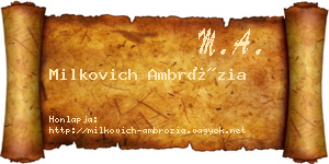 Milkovich Ambrózia névjegykártya